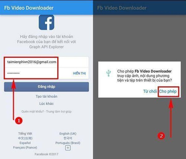 Mở ứng dụng và đăng nhập tài khoản